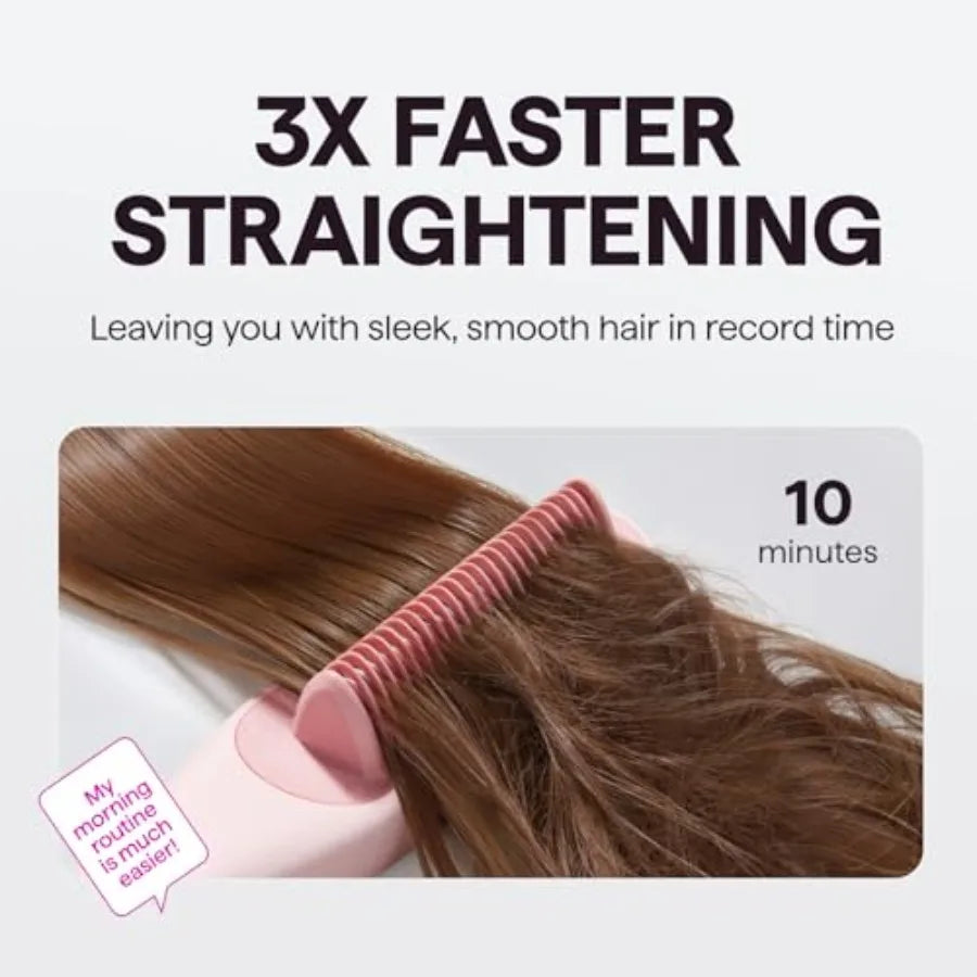 Pro Steam Hair Straightener Brush, Steamline Pro 3-in-1 Straightening Brush for Curly Hair, Fast Salon Results with Less Damage - Merit Sell