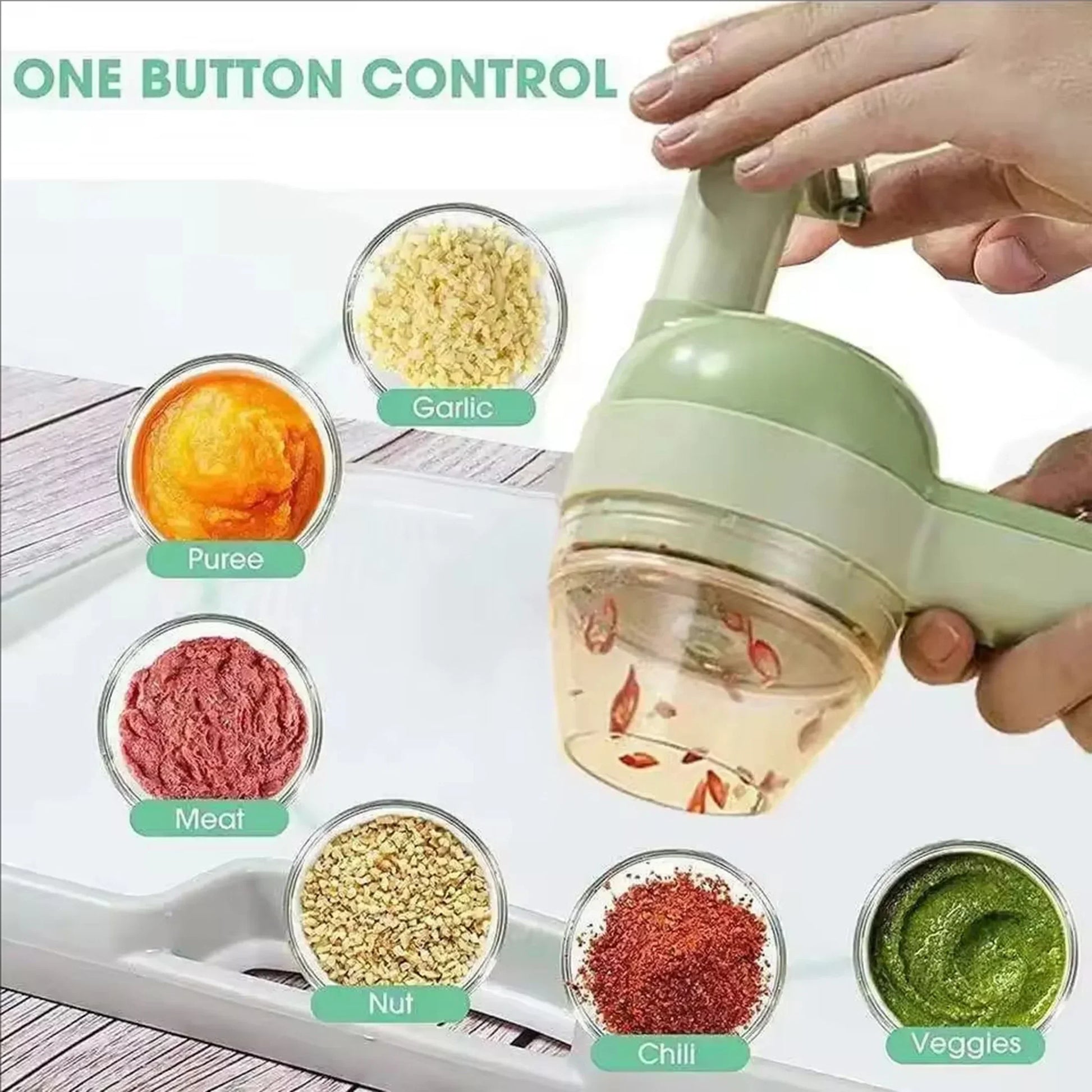Professional 1PC Mini Food Processor - Wireless Electric Garlic Masher with Multi-Blade Chopping Function - Merit Sell