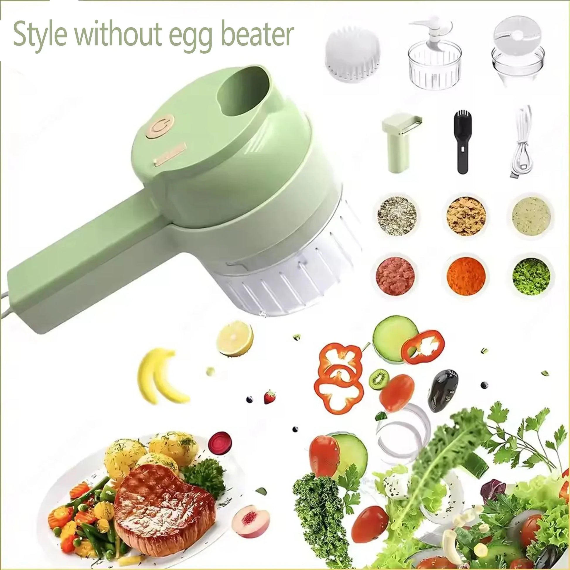 Professional 1PC Mini Food Processor - Wireless Electric Garlic Masher with Multi-Blade Chopping Function - Merit Sell