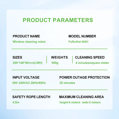 PuRuiKai Ultra thin Robot vacuum cleaner window cleaning robot window electric glass limpiacristales remote control for home - Merit Sell