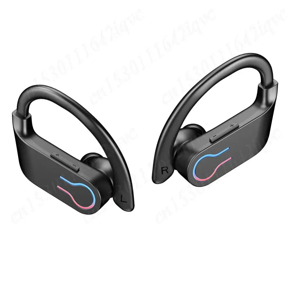 Q63 Wireless Earbuds Bluetooth 5.3 Headphones with Earhooks Built-in Mic Earphones Waterproof Headphones Ear Buds for Sports - Merit Sell