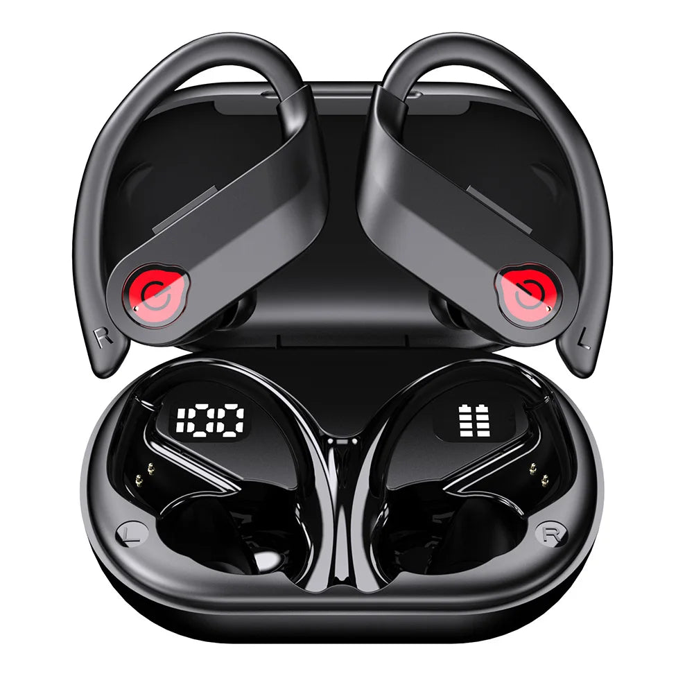 Q63 Wireless Earbuds Bluetooth 5.3 Headphones with Earhooks Built-in Mic Earphones Waterproof Headphones Ear Buds for Sports - Merit Sell