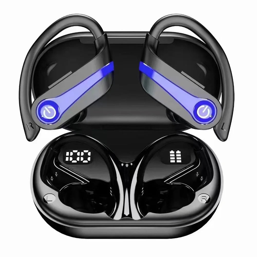 Q63 Wireless Earbuds Bluetooth 5.3 Headphones with Earhooks Built-in Mic Earphones Waterproof Headphones Ear Buds for Sports - Merit Sell