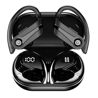 Q63 Wireless Earbuds Bluetooth 5.3 Headphones with Earhooks Built-in Mic Earphones Waterproof Headphones Ear Buds for Sports - Merit Sell