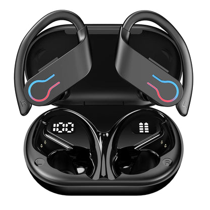 Q63 Wireless Earbuds Bluetooth 5.3 Headphones with Earhooks Built-in Mic Earphones Waterproof Headphones Ear Buds for Sports - Merit Sell