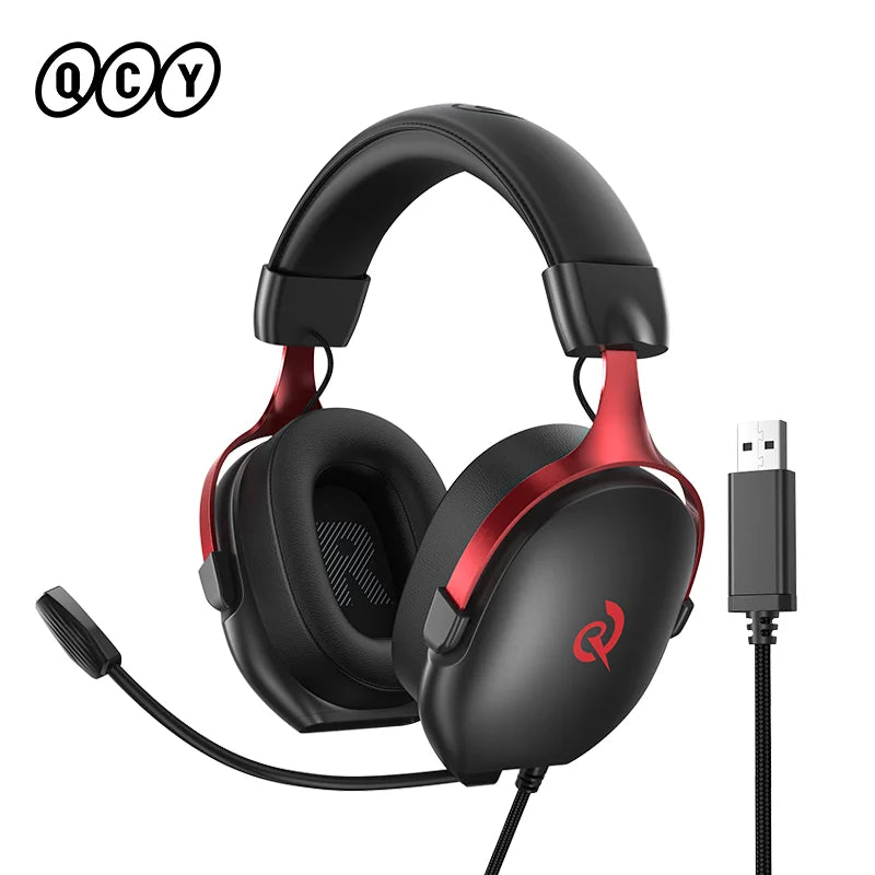 QCY VN200 Pro Wired Gaming Headset With Mic 40mm Driver 7.1 Surround Over Ear Headphones For PC PS4 PS5 Gamer Headphones - Merit Sell