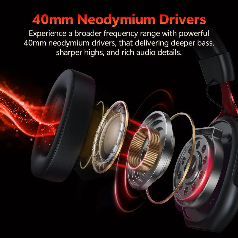 QCY VN200 Pro Wired Gaming Headset With Mic 40mm Driver 7.1 Surround Over Ear Headphones For PC PS4 PS5 Gamer Headphones - Merit Sell