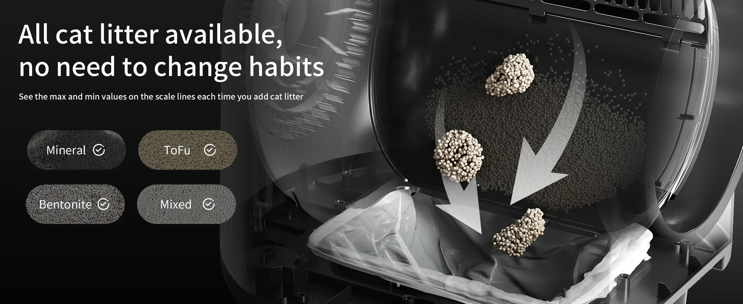 REDSASA Self Cleaning Automatic Cat Litter Box,110L Large Space Cat Smart Toilet with Stairs, Safety Protection, APP-Control - Merit Sell