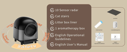 REDSASA Self Cleaning Automatic Cat Litter Box,110L Large Space Cat Smart Toilet with Stairs, Safety Protection, APP-Control - Merit Sell