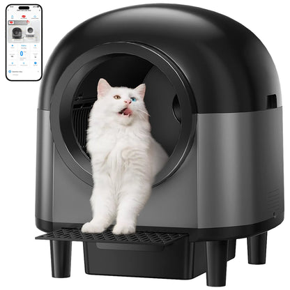 REDSASA Self Cleaning Automatic Cat Litter Box,110L Large Space Cat Smart Toilet with Stairs, Safety Protection, APP-Control - Merit Sell