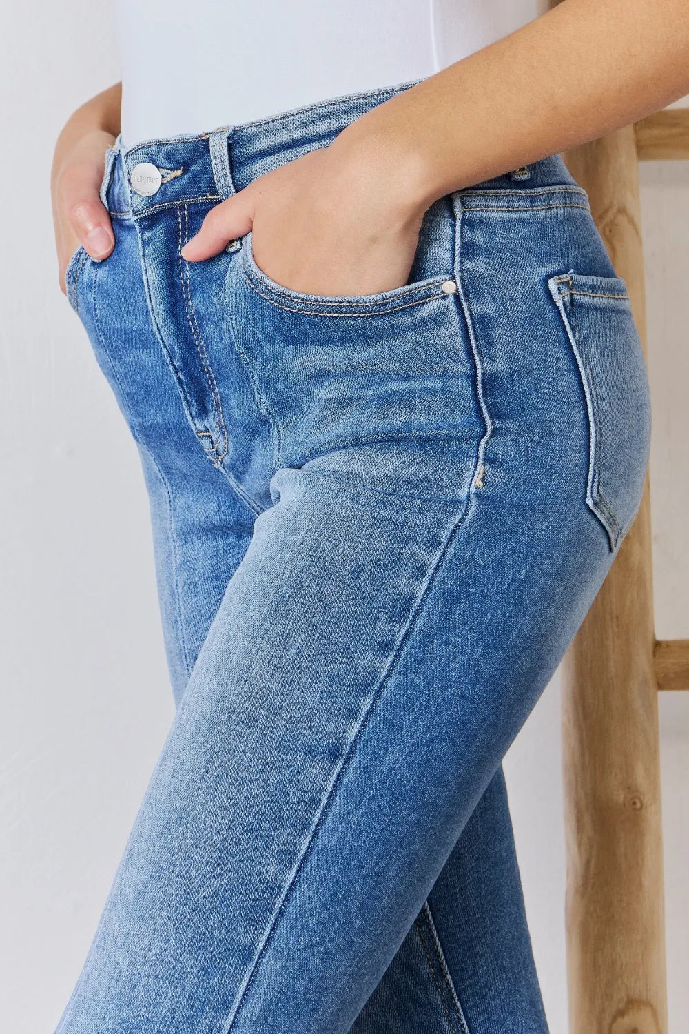 RISEN Full Size High Rise Ankle Flare Jeans - Merit Sell