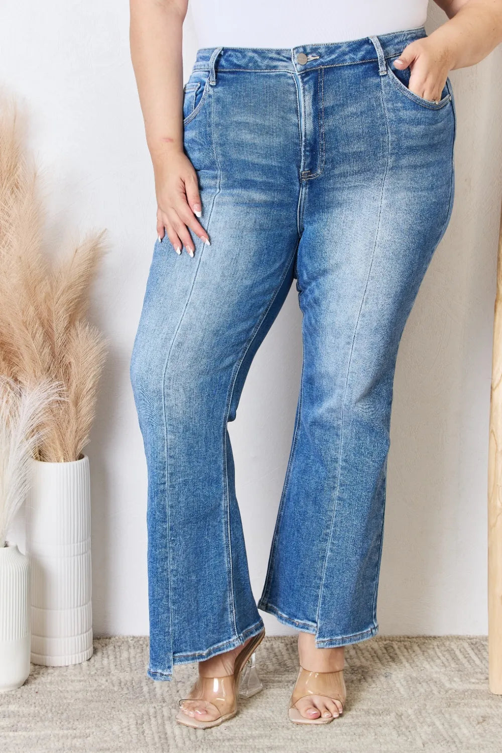 RISEN Full Size High Rise Ankle Flare Jeans - Merit Sell