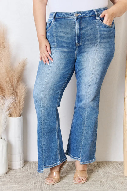 RISEN Full Size High Rise Ankle Flare Jeans - Merit Sell