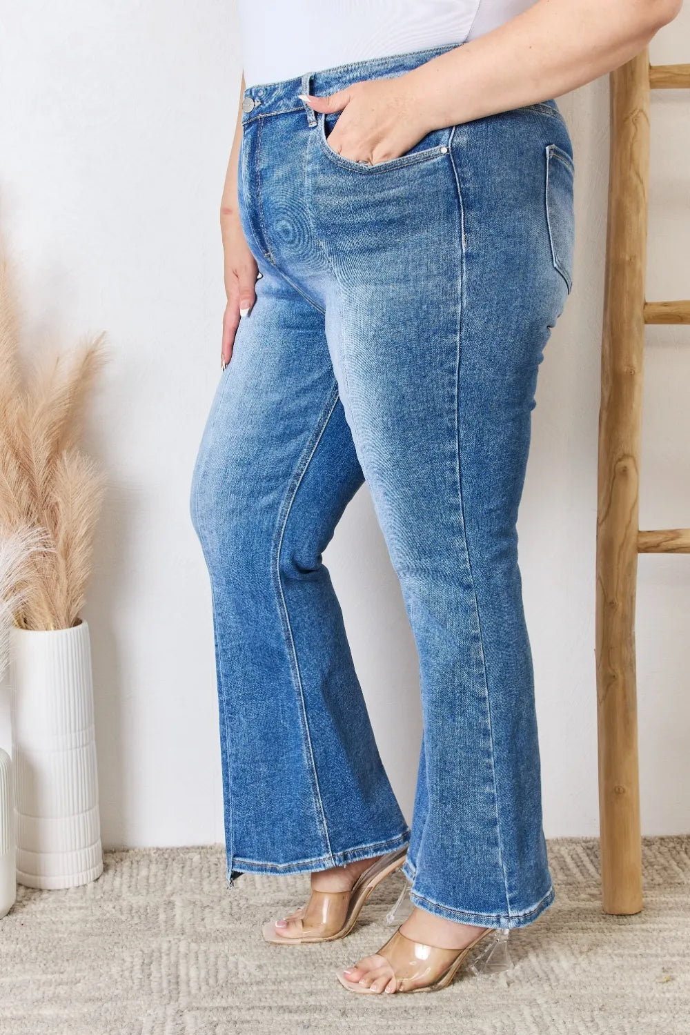 RISEN Full Size High Rise Ankle Flare Jeans - Merit Sell