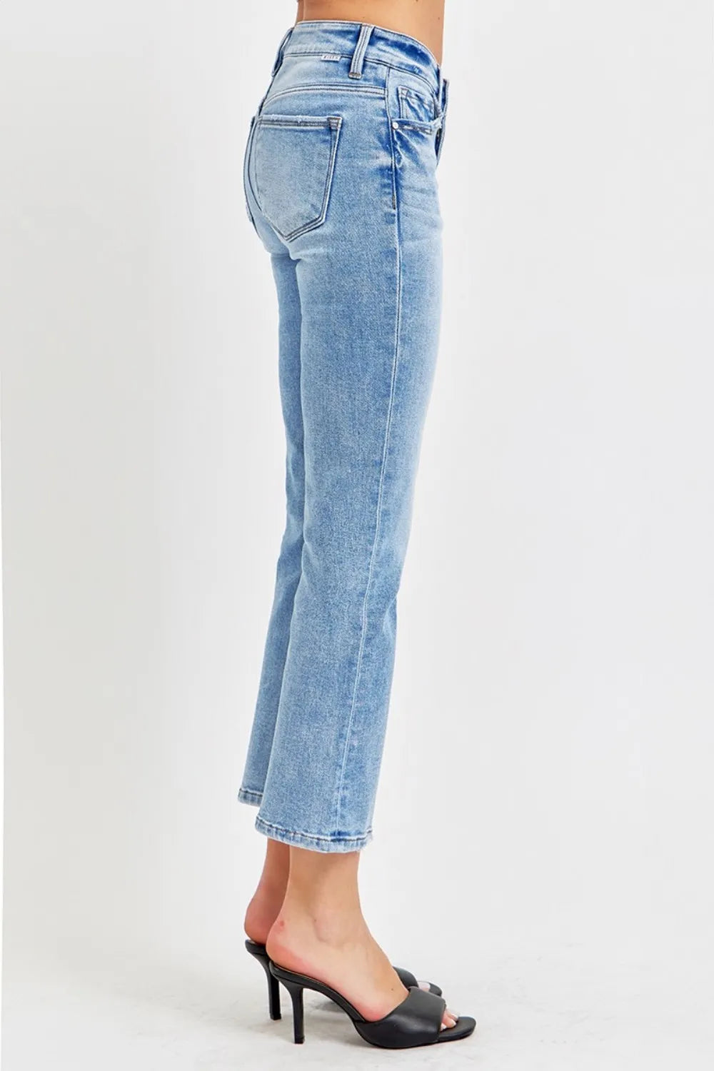 RISEN Full Size Low Rise Crop Slim Straight Jeans - Merit Sell