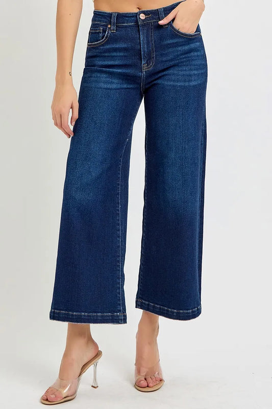 RISEN High Rise Crop Wide Jeans - Merit Sell