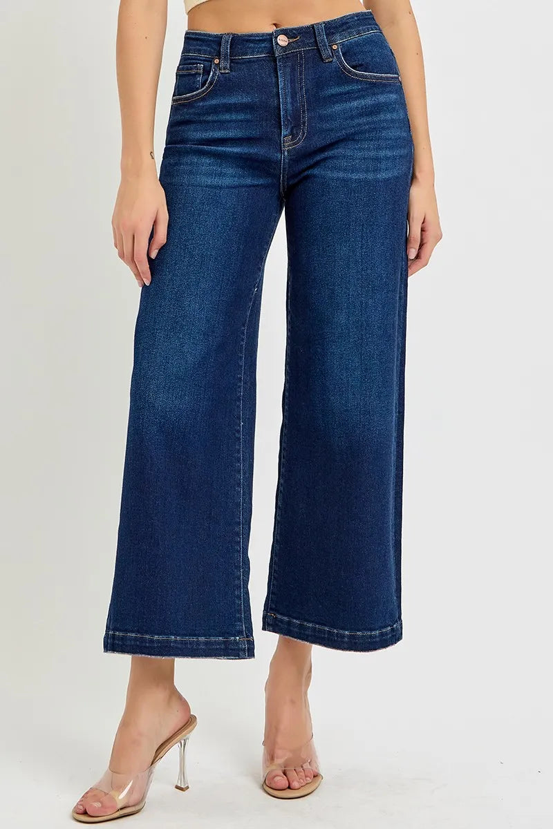 RISEN High Rise Crop Wide Jeans - Merit Sell