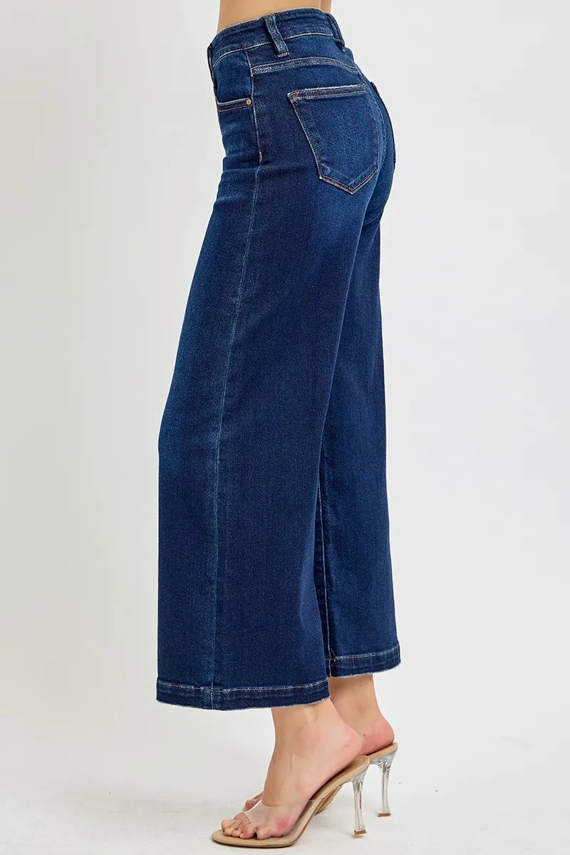 RISEN High Rise Crop Wide Jeans - Merit Sell