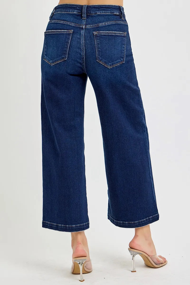 RISEN High Rise Crop Wide Jeans - Merit Sell