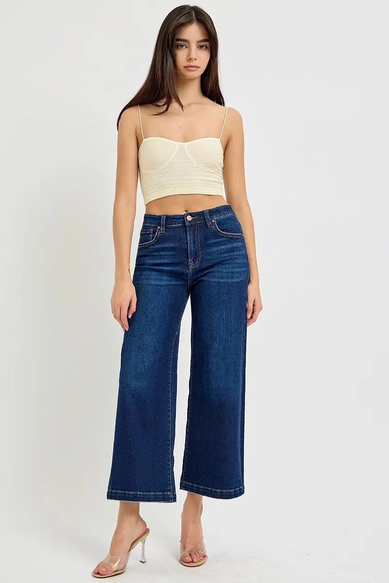 RISEN High Rise Crop Wide Jeans - Merit Sell