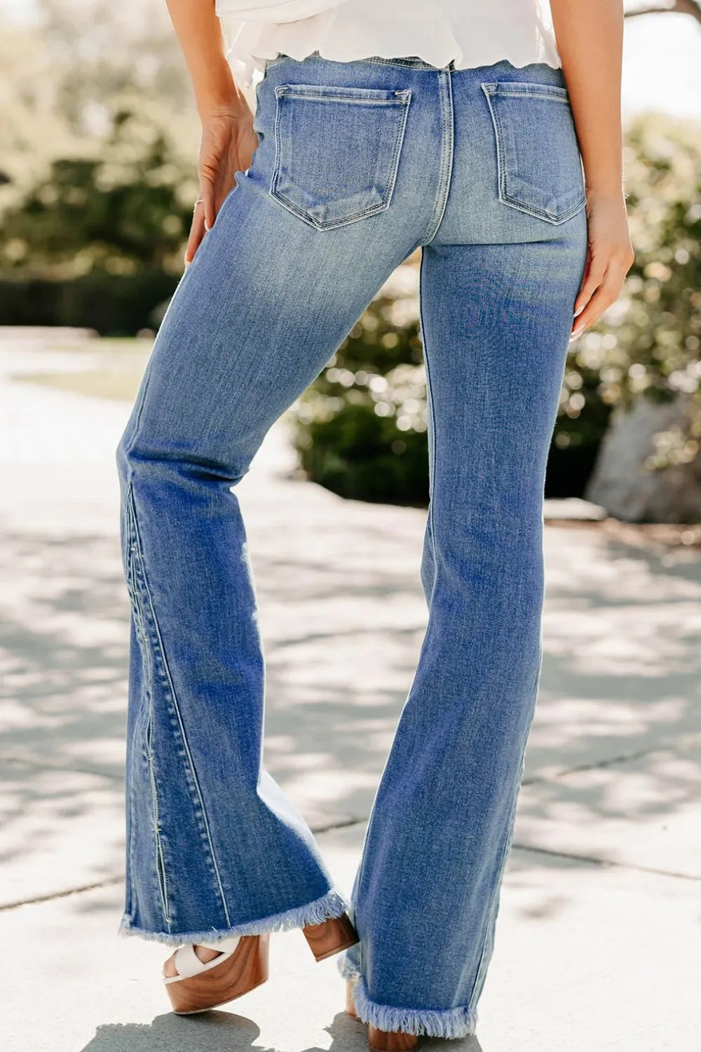 Raw Hem Flare Jeans - Merit Sell