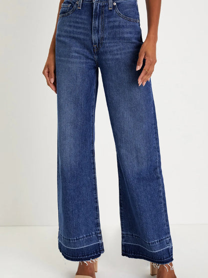 Raw Hem Unique Cuffs Straight High Rise Loose Jeans - Merit Sell