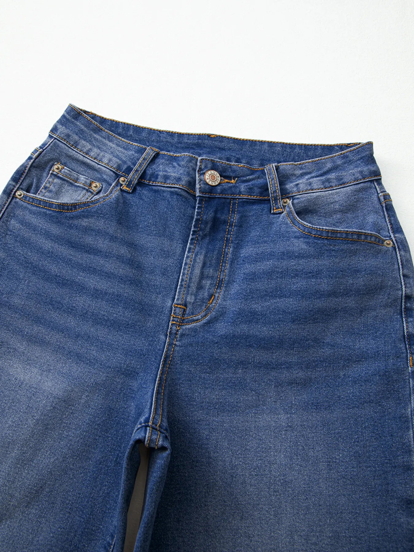 Raw Hem Unique Cuffs Straight High Rise Loose Jeans - Merit Sell