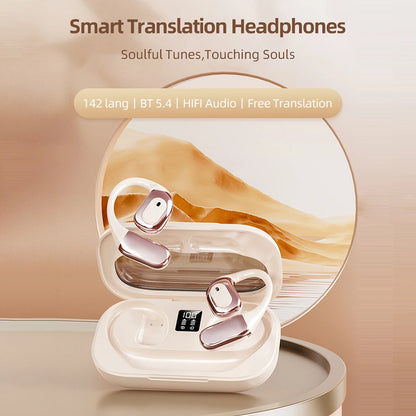 Real Time Translator Earbuds 142 Languages Noise Cancelling Instant Translated Smart Voice Translator for Sports Business Travel - Merit Sell