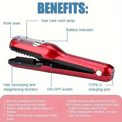 Rechargeable Cordless Split Hair Trimmer, Hair Split Ends Trimmer, Remover Damaged Hair, Repair Hair Care Treatment - Merit Sell