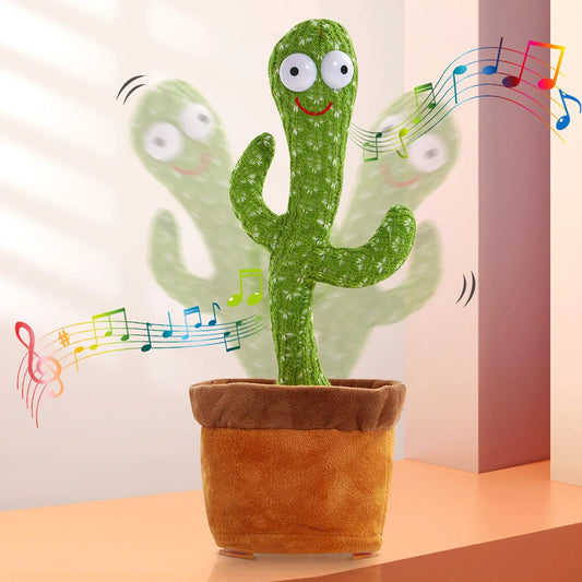 Rechargeable Dancer Cactus Glowing Dancing Electronic Plush Toys Can Sing Record Lighten for Baby Toy Education Funny Gift - Merit Sell