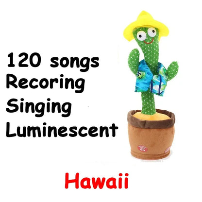 Rechargeable Dancer Cactus Glowing Dancing Electronic Plush Toys Can Sing Record Lighten for Baby Toy Education Funny Gift - Merit Sell