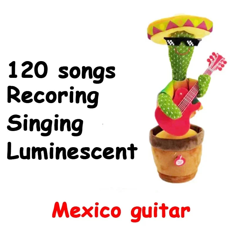 Rechargeable Dancer Cactus Glowing Dancing Electronic Plush Toys Can Sing Record Lighten for Baby Toy Education Funny Gift - Merit Sell