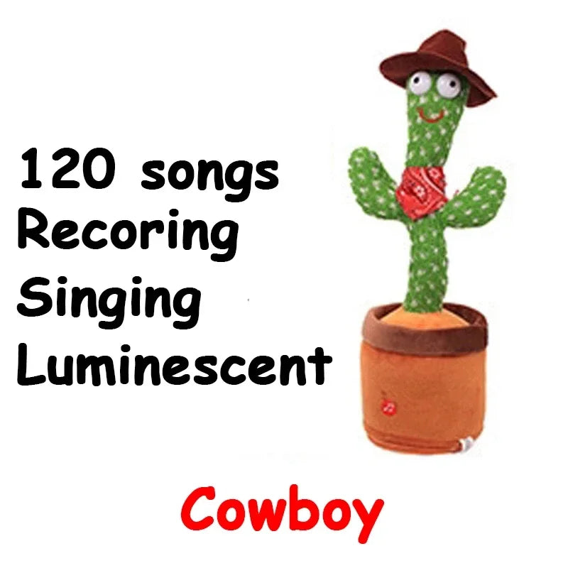 Rechargeable Dancer Cactus Glowing Dancing Electronic Plush Toys Can Sing Record Lighten for Baby Toy Education Funny Gift - Merit Sell