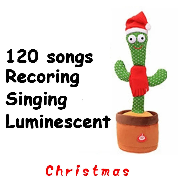Rechargeable Dancer Cactus Glowing Dancing Electronic Plush Toys Can Sing Record Lighten for Baby Toy Education Funny Gift - Merit Sell