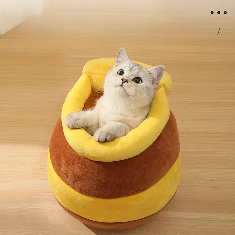 Removable and Washable Cat Nest Honey Pot Nest Pet Nest Warm and Comfortable Winter Supplies Cat House Cat House Pet Supplies - Merit Sell