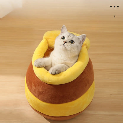 Removable and Washable Cat Nest Honey Pot Nest Pet Nest Warm and Comfortable Winter Supplies Cat House Cat House Pet Supplies - Merit Sell