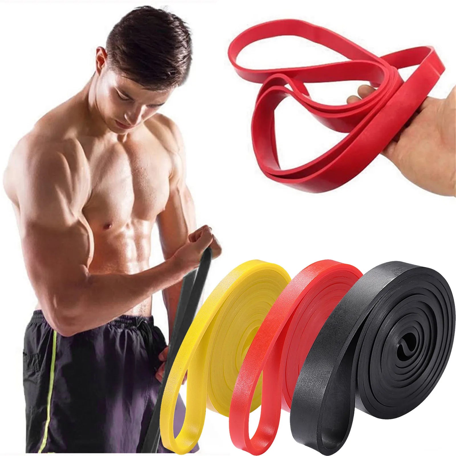 Resistance Bands Exercise Elastic Workout Ruber Loop Strength Rubber Band Gym Fitness Equipment Training Expander Unisex - Merit Sell