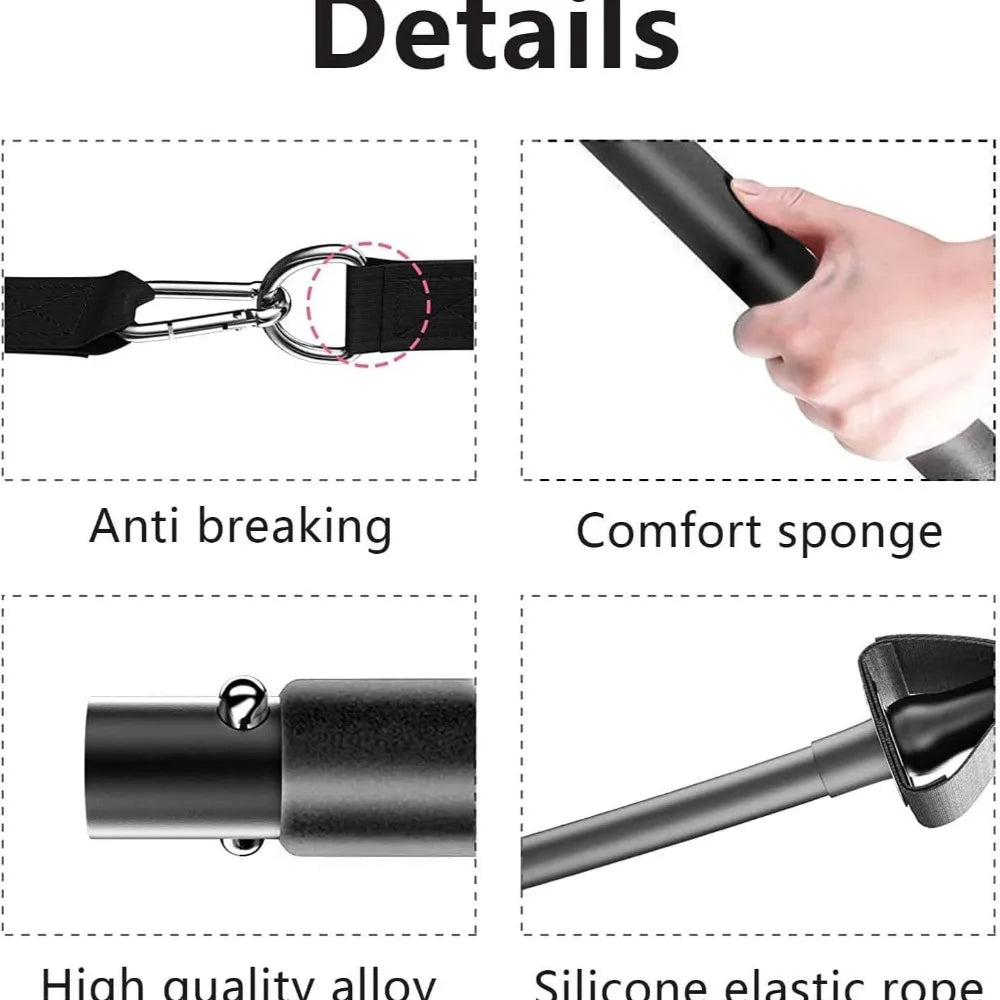 Resistance Bands Set with Fitness Bar Workout Gym Pull Rope Yoga TPE or Latex Tube Sports Elastic Exercise Equipment for Home - Merit Sell