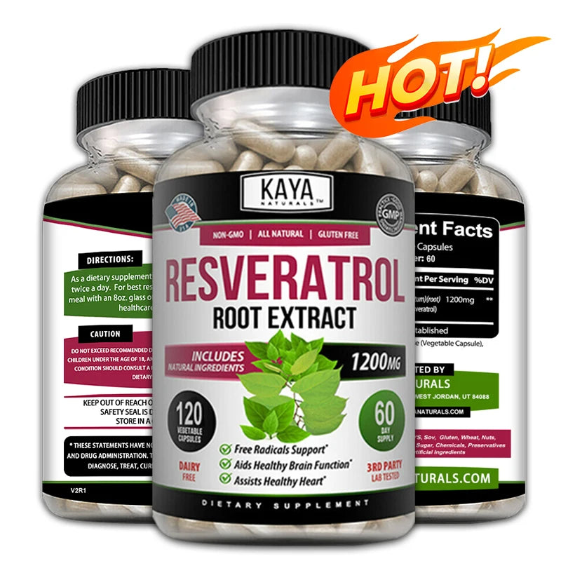 Resveratrol Capsules - Antioxidant Supplement To Support Circulatory Health and Overall Wellness,Promotes Cardiovascular Support - Merit Sell