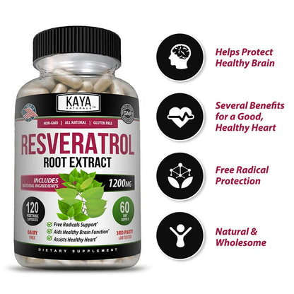 Resveratrol Capsules - Antioxidant Supplement To Support Circulatory Health and Overall Wellness,Promotes Cardiovascular Support - Merit Sell