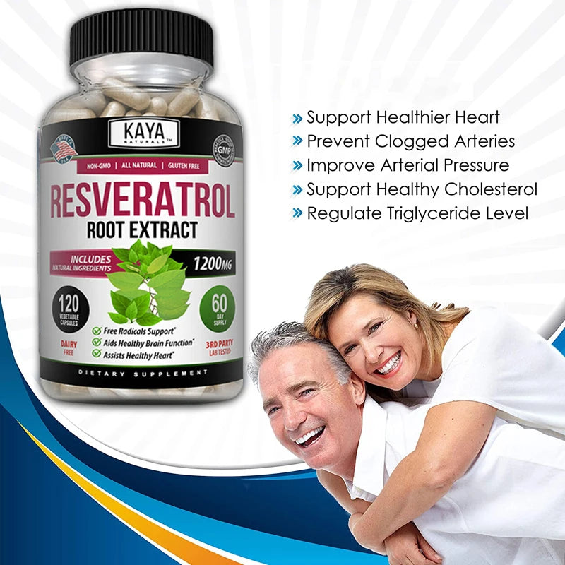 Resveratrol Capsules - Antioxidant Supplement To Support Circulatory Health and Overall Wellness,Promotes Cardiovascular Support - Merit Sell
