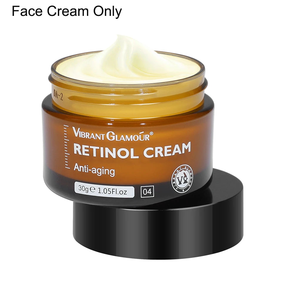Retinol Face Cream+Facial Serum+Eye Serum Set Anti-Aging Remove Wrinkle Eye Bag Whitening Moisturizing Skin Lightening Cream - Merit Sell
