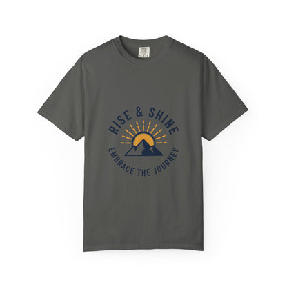 Rise & Shine Mountain T-Shirt — "Embrace the Journey" Inspirational Tee
