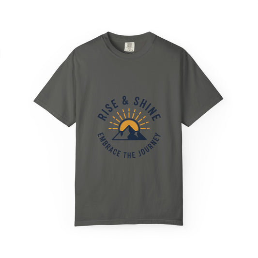 Rise & Shine Mountain T-Shirt — "Embrace the Journey" Inspirational Tee Merit Sell