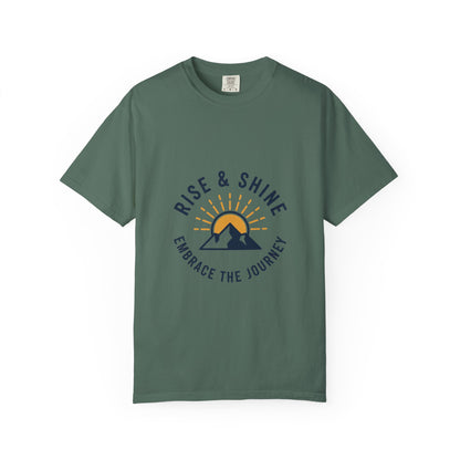 Rise & Shine Mountain T-Shirt — "Embrace the Journey" Inspirational Tee