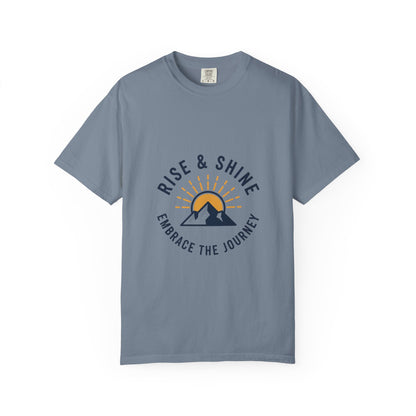 Rise & Shine Mountain T-Shirt — "Embrace the Journey" Inspirational Tee