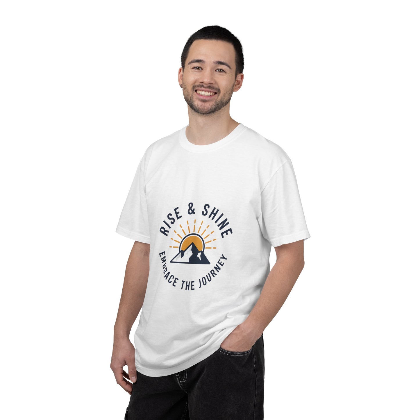 Rise & Shine Mountain T-Shirt — "Embrace the Journey" Inspirational Tee