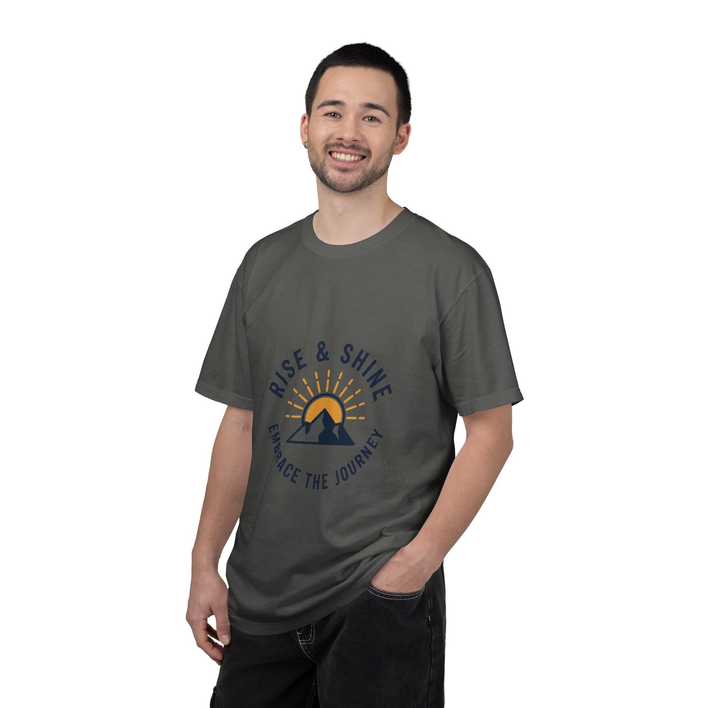 Rise & Shine Mountain T-Shirt — "Embrace the Journey" Inspirational Tee