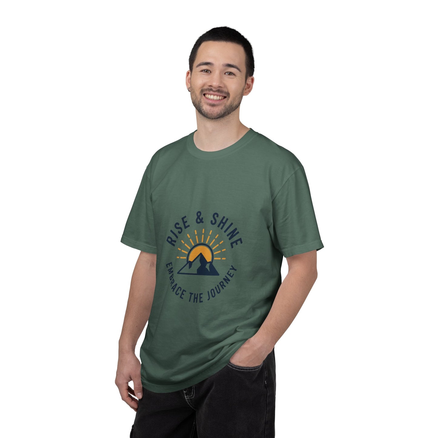 Rise & Shine Mountain T-Shirt — "Embrace the Journey" Inspirational Tee