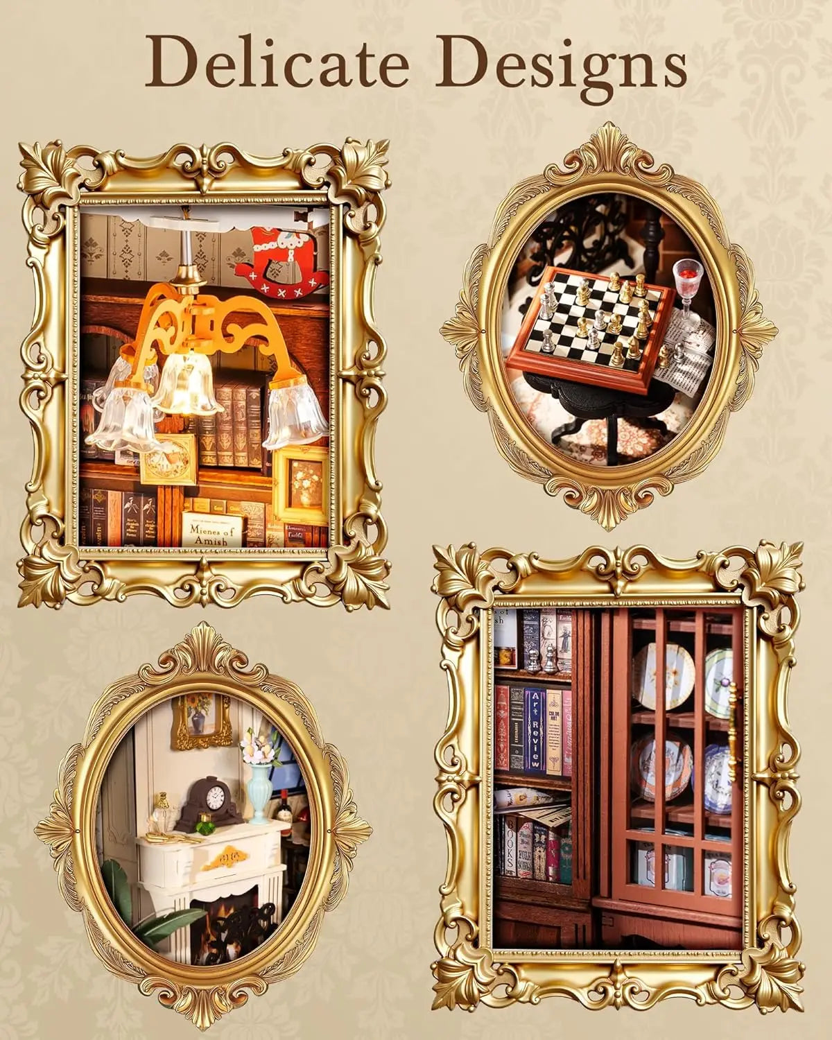 Robotime Rolife Catherine's Living Room DIY Miniature House Kit Wooden Dollhouse Model Building Kit With LED and Furniture DG175 - Merit Sell